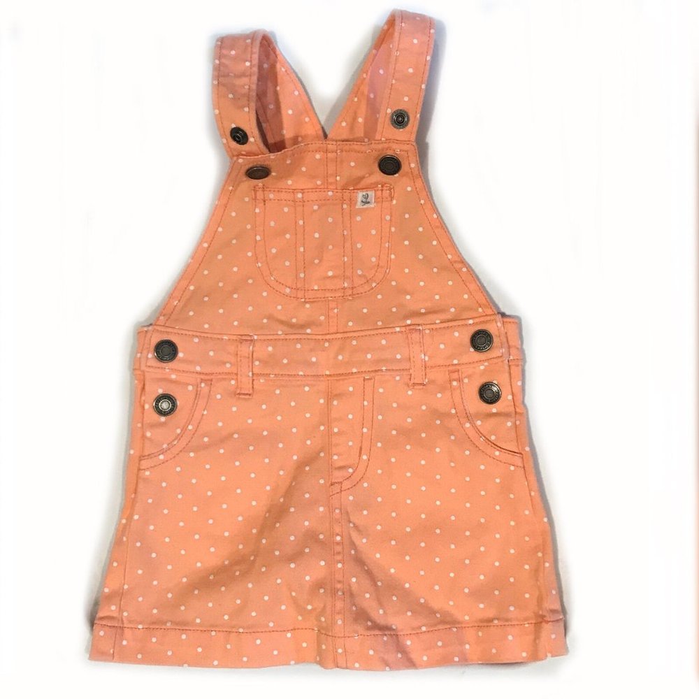Carter's Baby Girls Peach Polka Dot Overalls - 12m